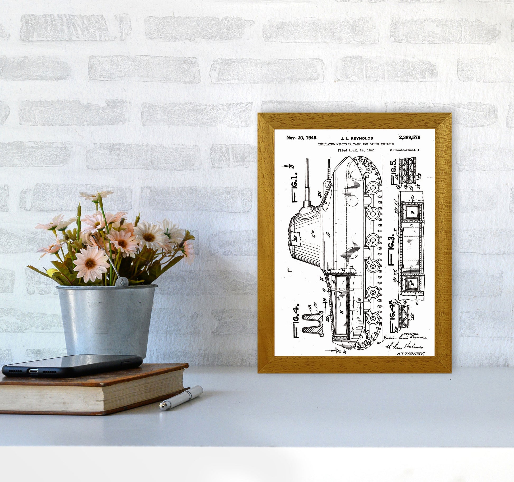 Military Tank 2 Patent Art Print by Jason Stanley A4 Print Only