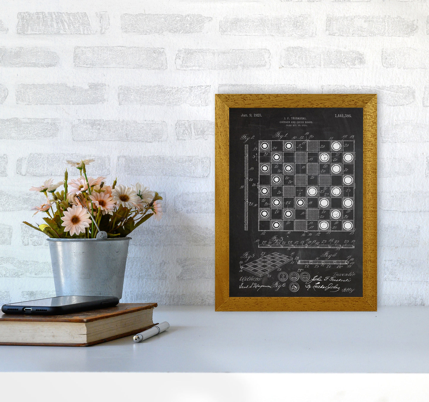 Chess And Checkers Patent Art Print by Jason Stanley A4 Print Only
