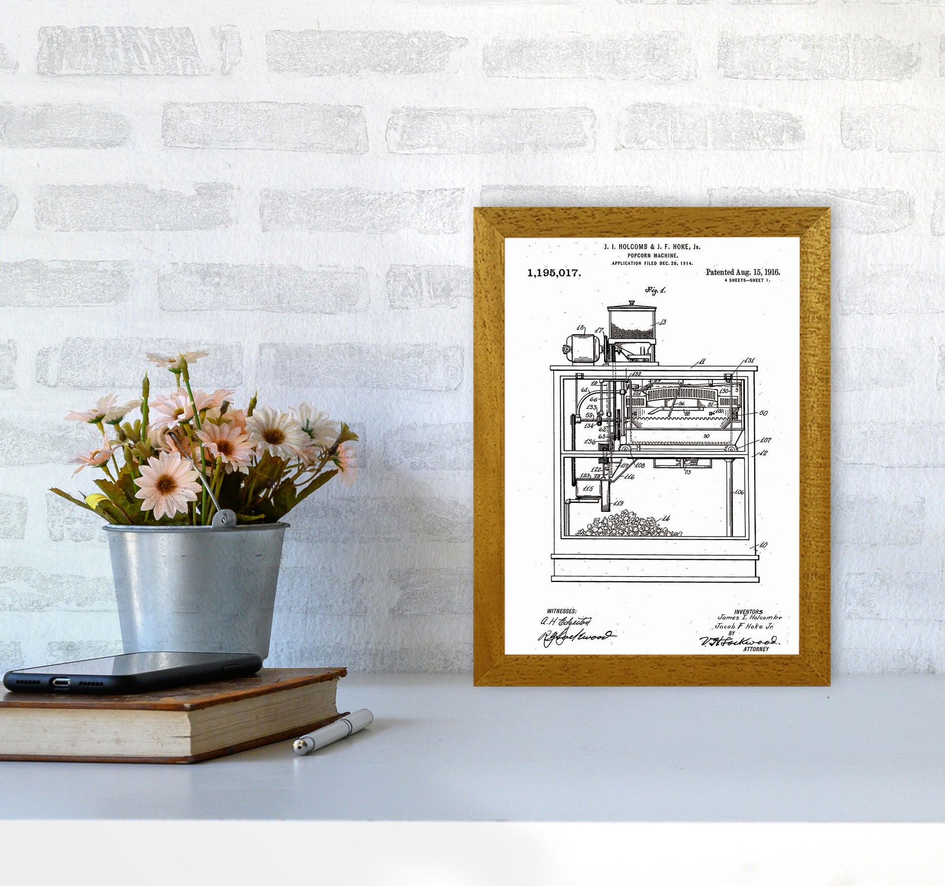Popcorn Machine Patent Art Print by Jason Stanley A4 Print Only