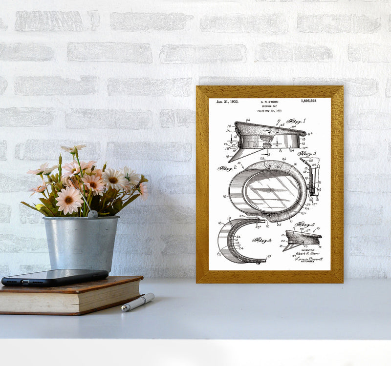 Police Man Hat Patent Art Print by Jason Stanley A4 Print Only