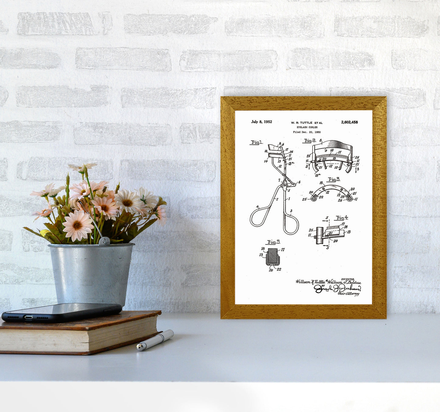 Eyelash Curler Patent Art Print by Jason Stanley A4 Print Only