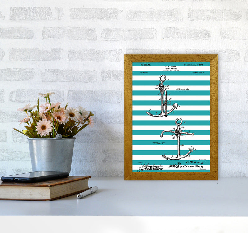 Anchor Patent Stripe Art Print by Jason Stanley A4 Print Only