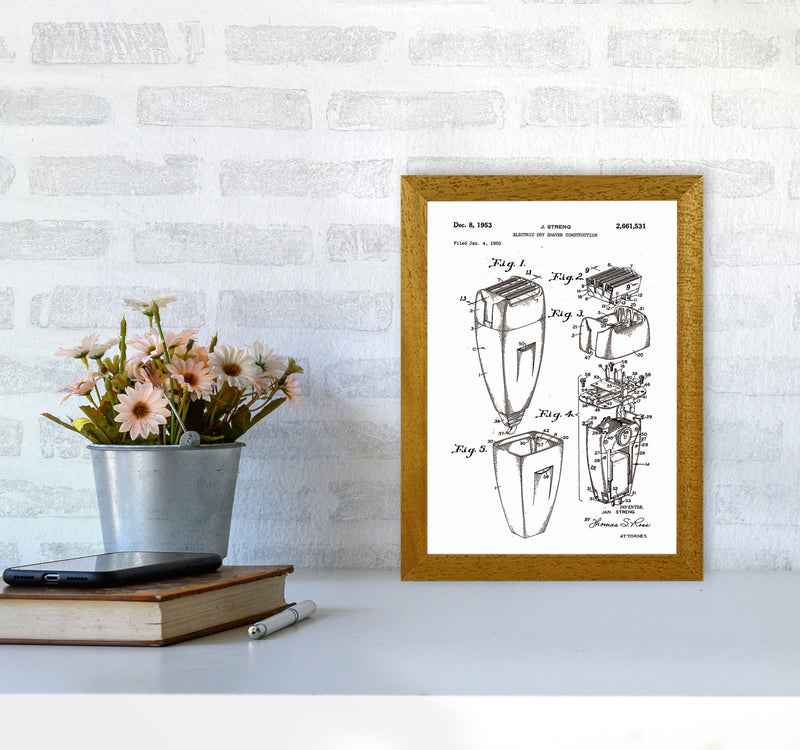 Electric Razor Patent Art Print by Jason Stanley A4 Print Only