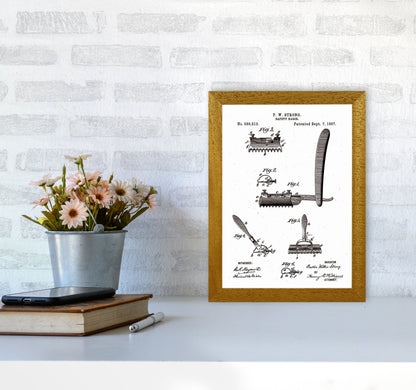 Safety Razor Patent Art Print by Jason Stanley A4 Print Only