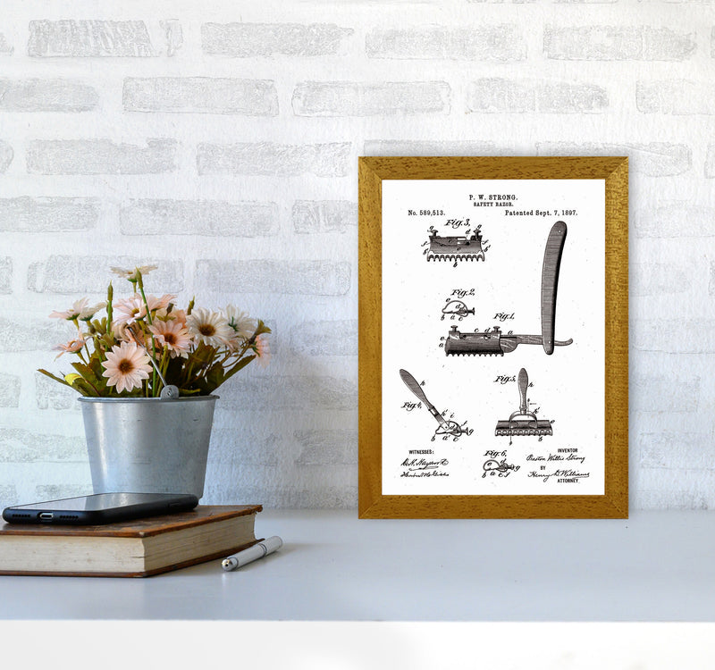 Safety Razor Patent Art Print by Jason Stanley A4 Print Only