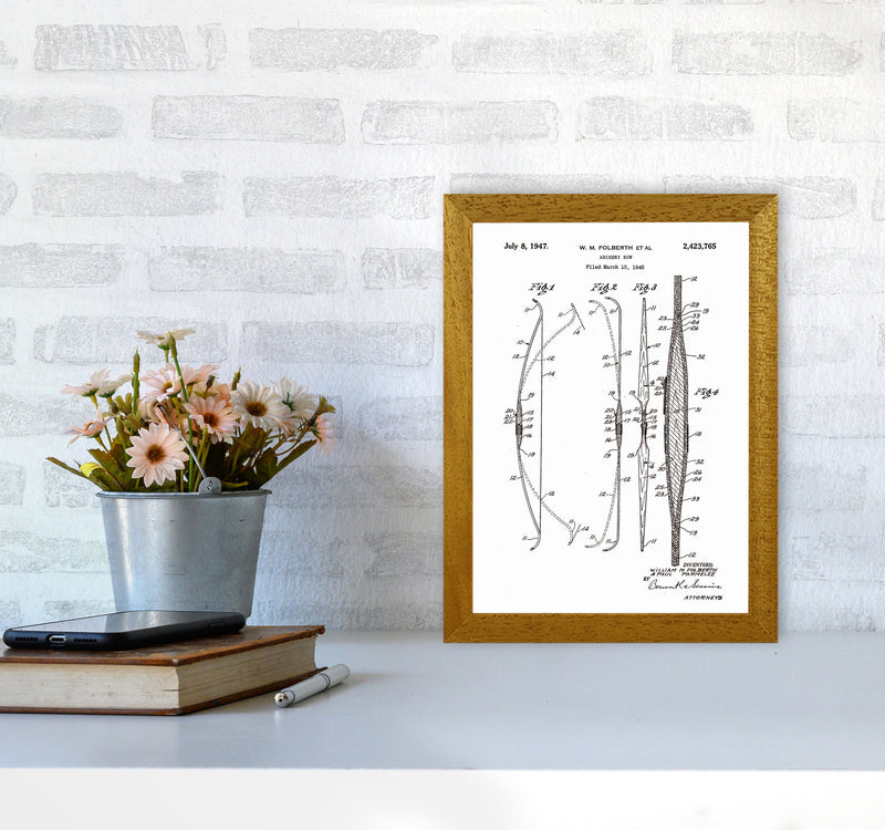 Archery Bow Patent Art Print by Jason Stanley A4 Print Only