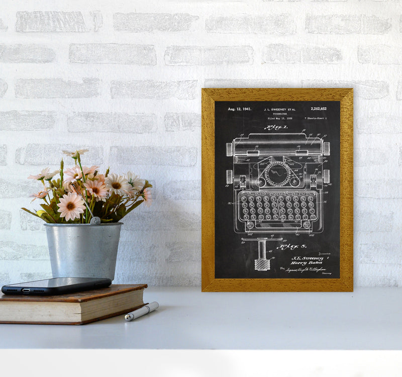Type Writer Patent Art Print by Jason Stanley A4 Print Only