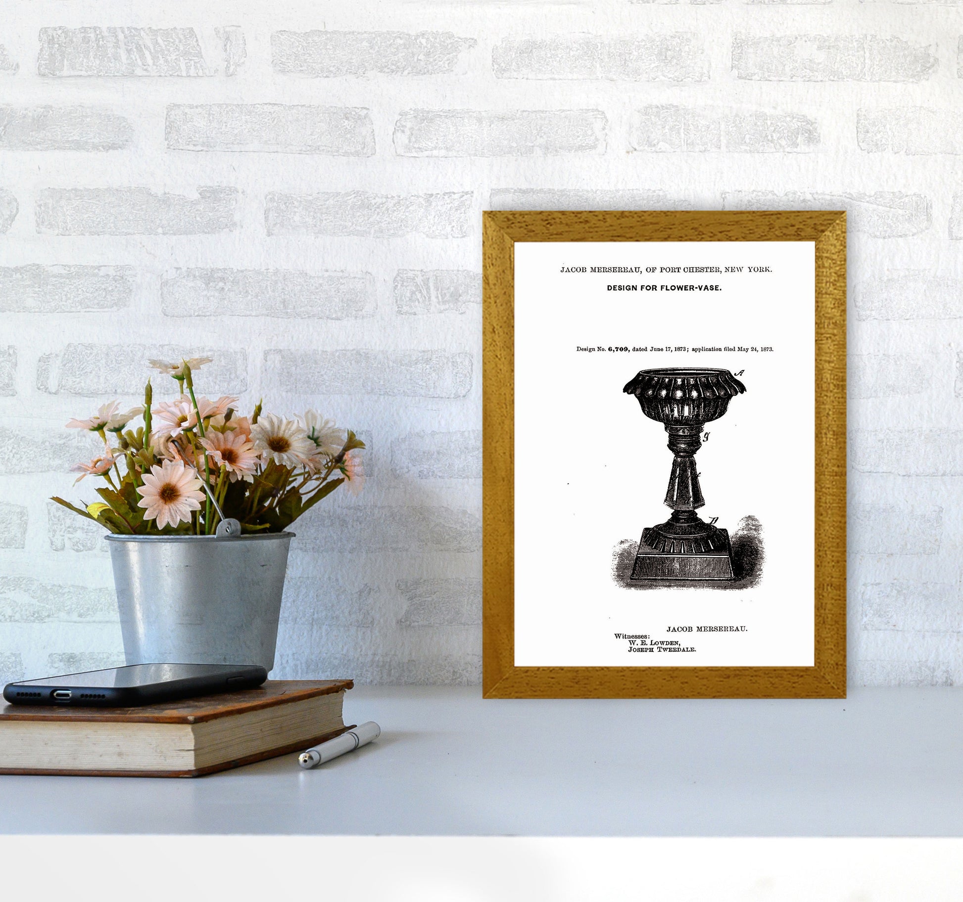 Flower Vase Patent Art Print by Jason Stanley A4 Print Only