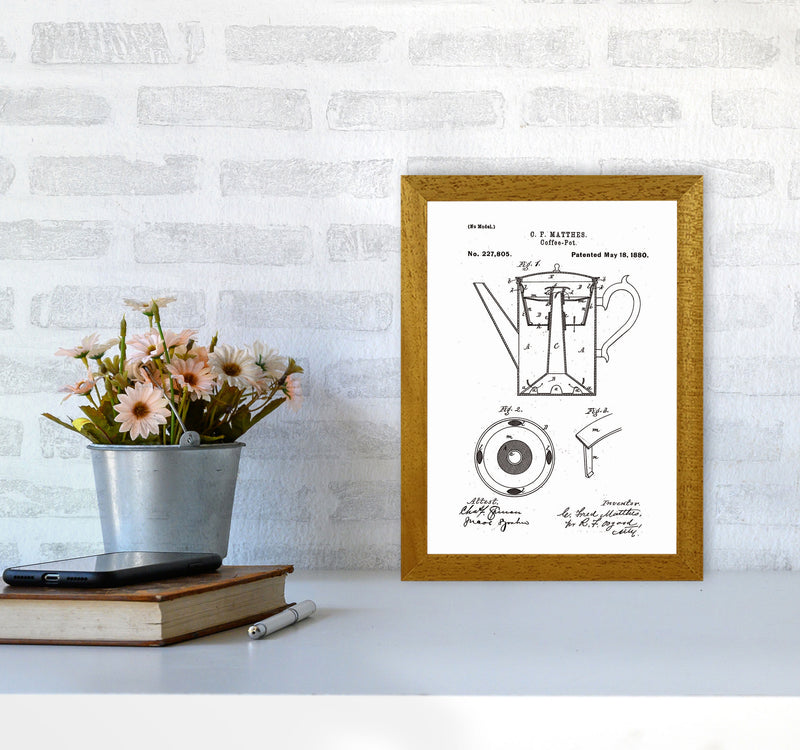Coffee Pot Patent Art Print by Jason Stanley A4 Print Only