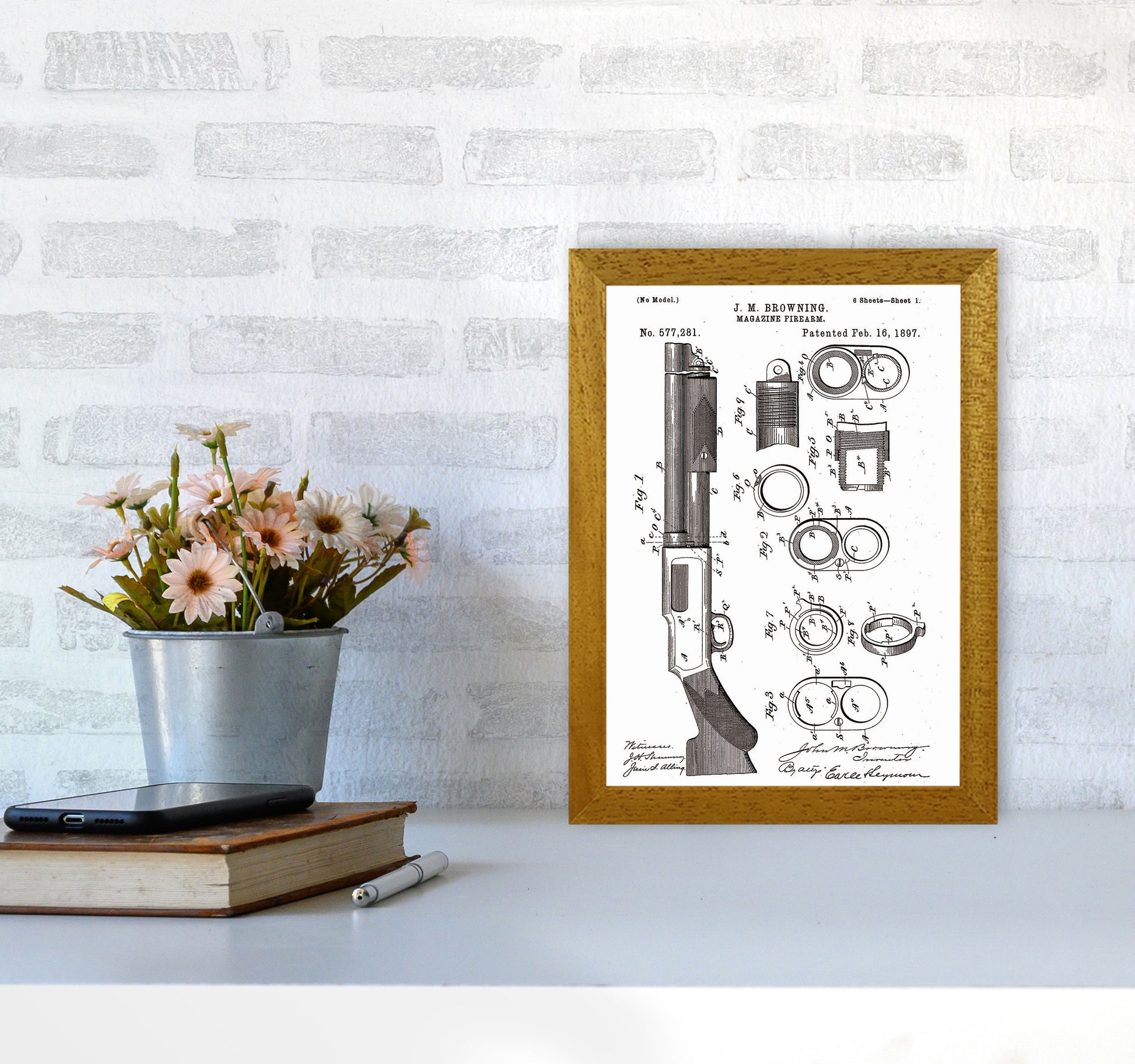 Shotgun Patent Art Print by Jason Stanley A4 Print Only