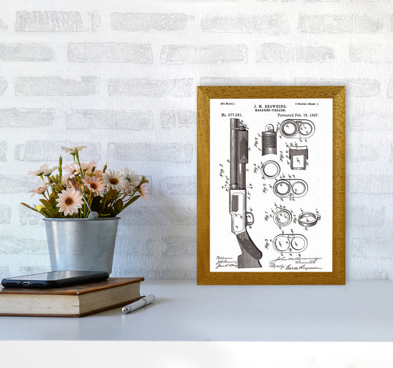 Shotgun Patent Art Print by Jason Stanley A4 Print Only