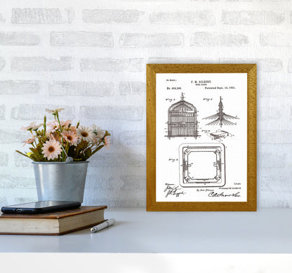 Bird Cage Patent Art Print by Jason Stanley A4 Print Only