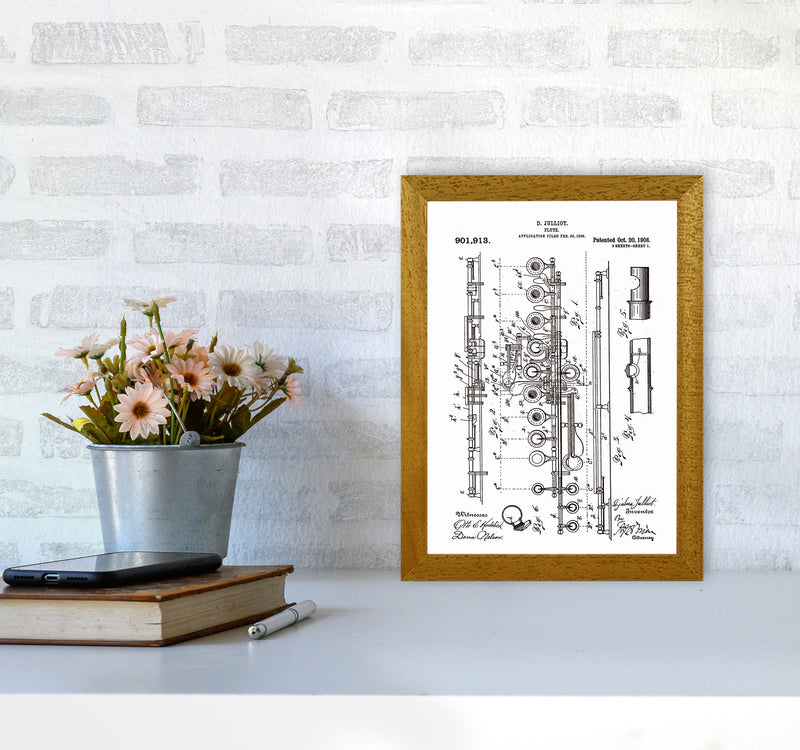 Flute Patent Art Print by Jason Stanley A4 Print Only