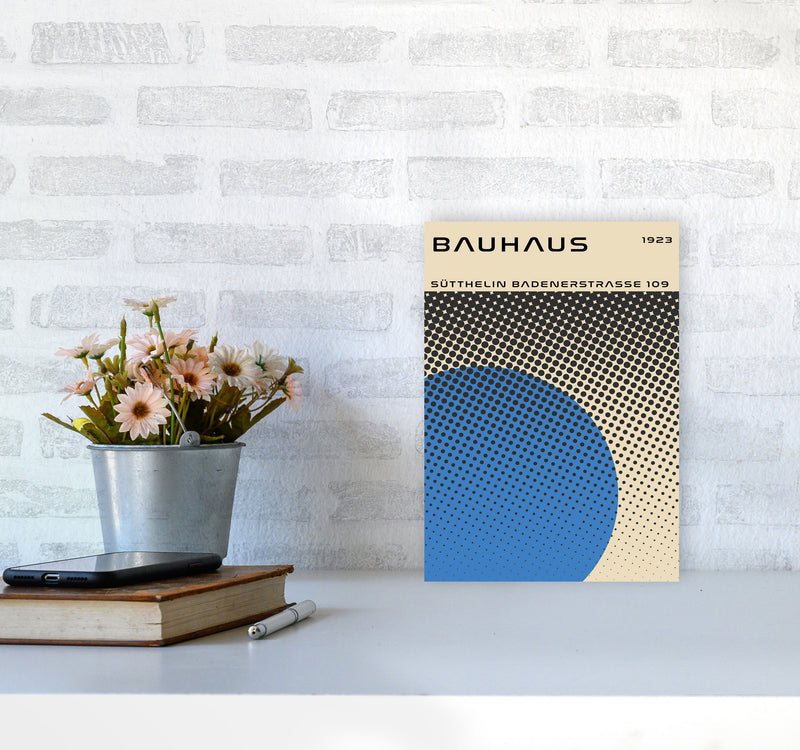 Bauhaus Geometric Blue Vibe II Art Print by Jason Stanley A4 Black Frame