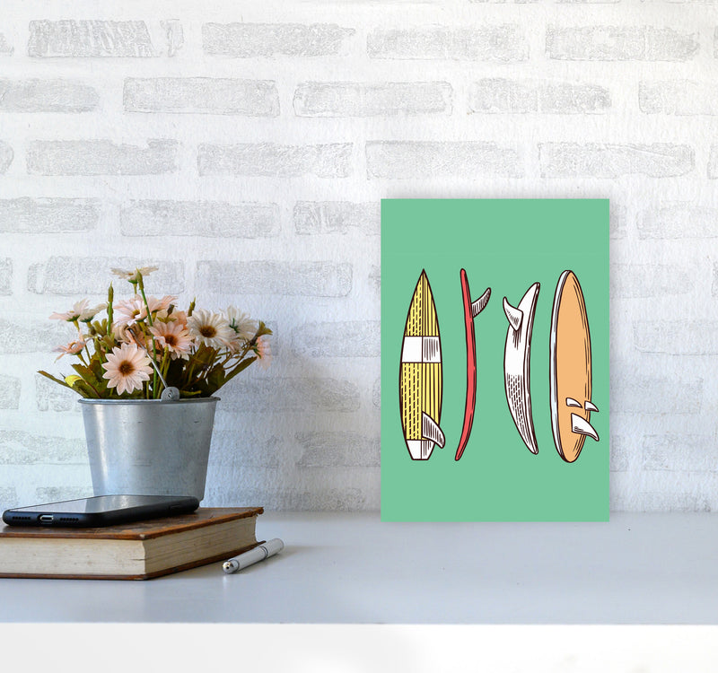 Vintage Surfboard Collection Art Print by Jason Stanley A4 Black Frame
