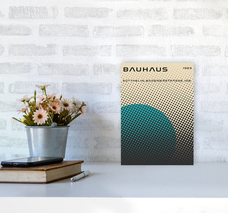 Bauhaus Geometric Teal Vibe Art Print by Jason Stanley A4 Black Frame