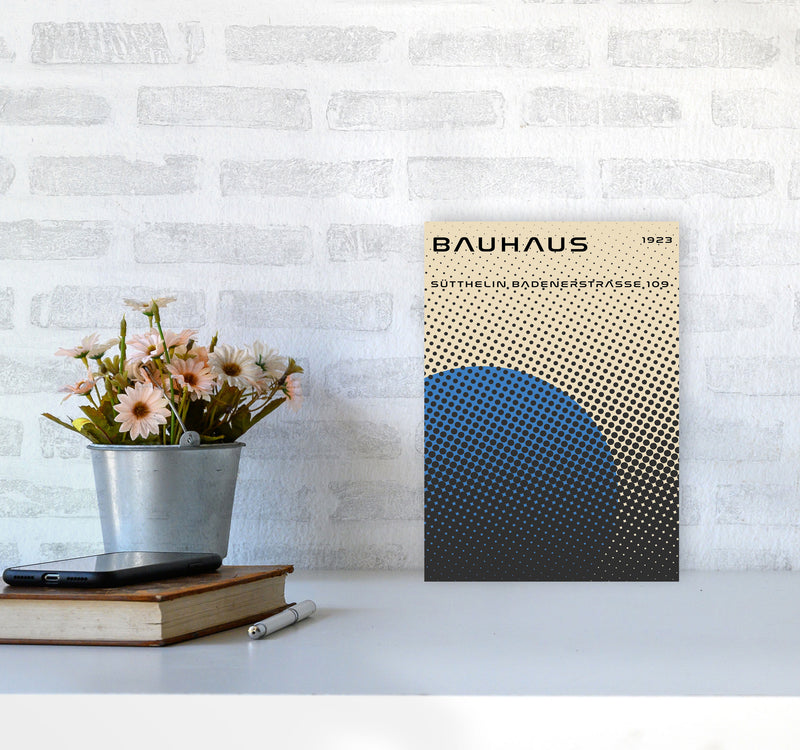 Bauhaus Geometric Blue Vibe Art Print by Jason Stanley A4 Black Frame