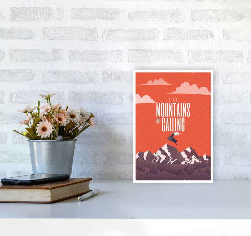 The Mountains Are Calling Art Print by Jason Stanley A4 Black Frame