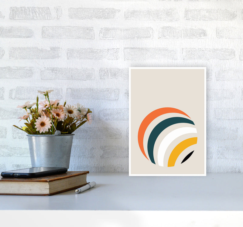 Retro Geometric Circle 1 Art Print by Jason Stanley A4 Black Frame