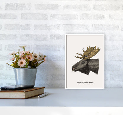 The Great Canadian Moose Art Print by Jason Stanley A4 Black Frame
