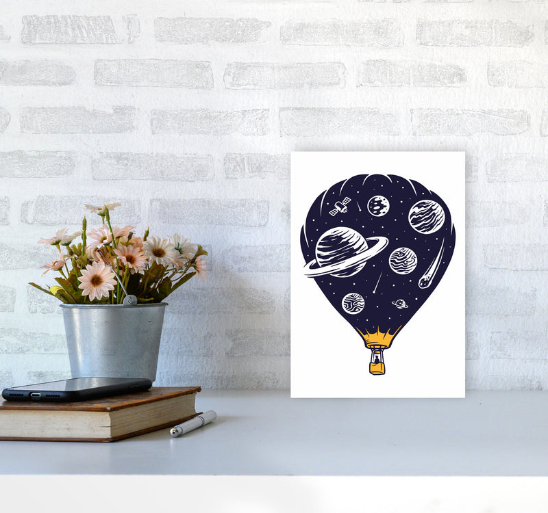 Hot Air Baloon Universe Art Print by Jason Stanley A4 Black Frame
