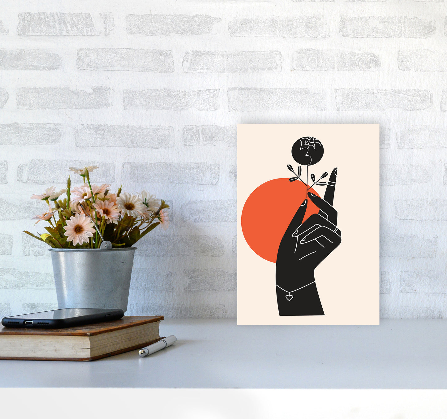 Minimalist Hand Drawing Art Print by Jason Stanley A4 Black Frame