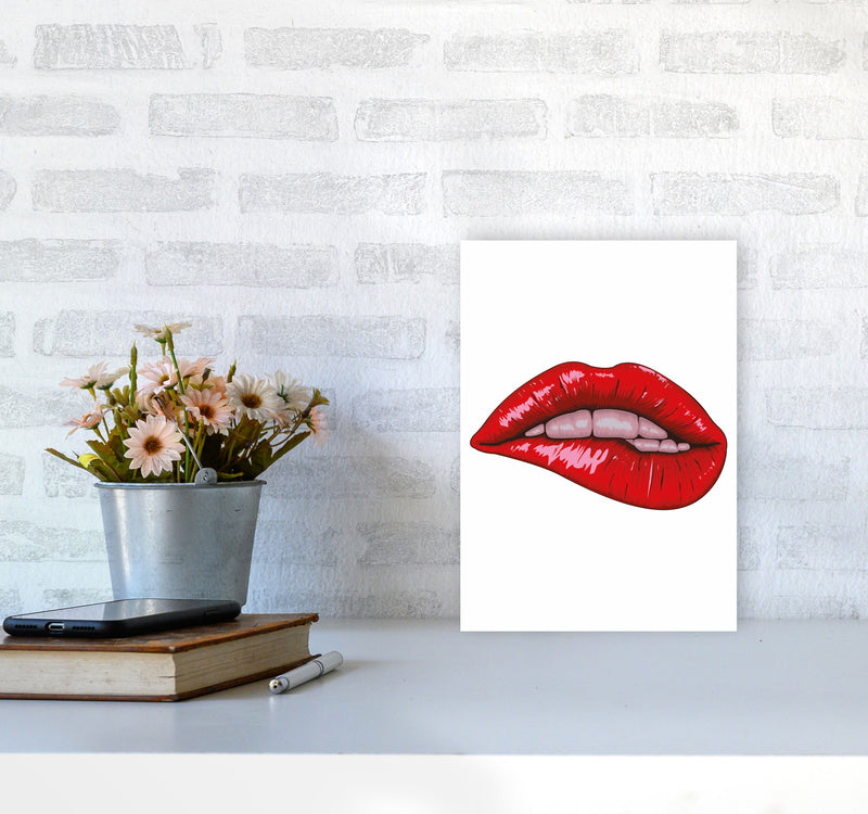 When She Bites Her Lip Art Print by Jason Stanley A4 Black Frame