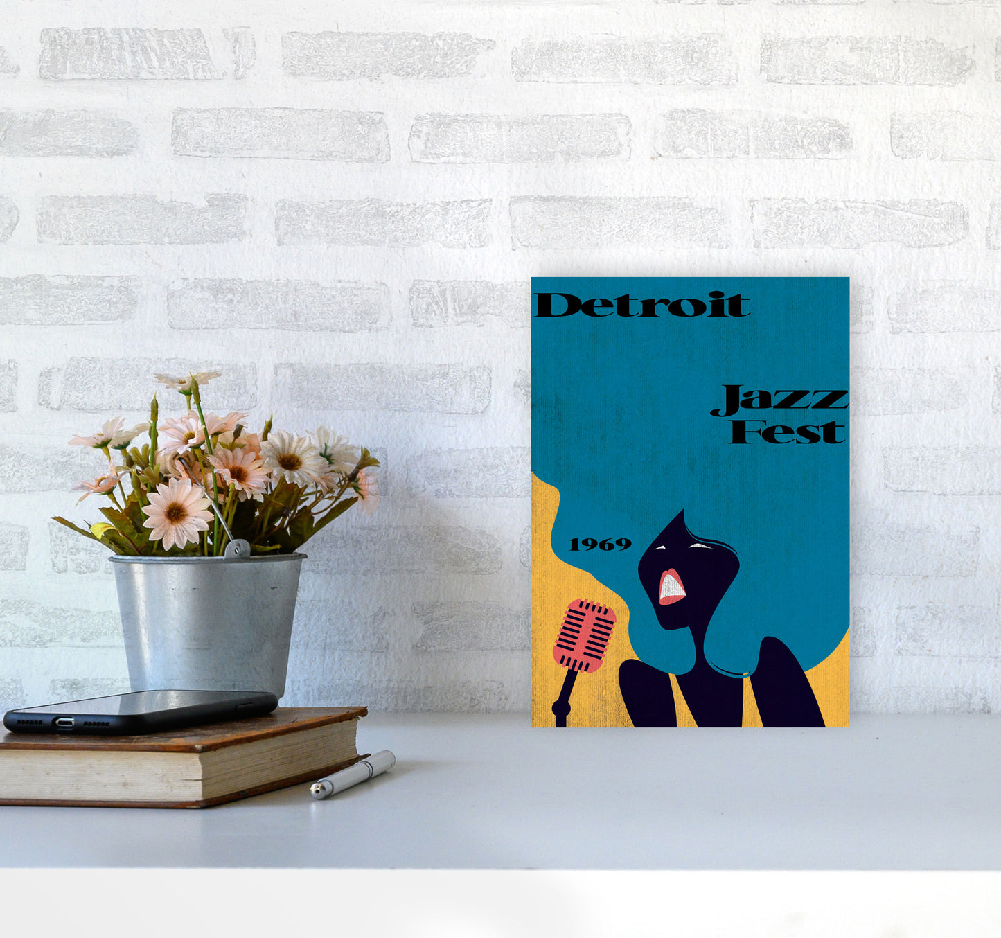 Detroit Jazz Fest 1969 Art Print by Jason Stanley A4 Black Frame