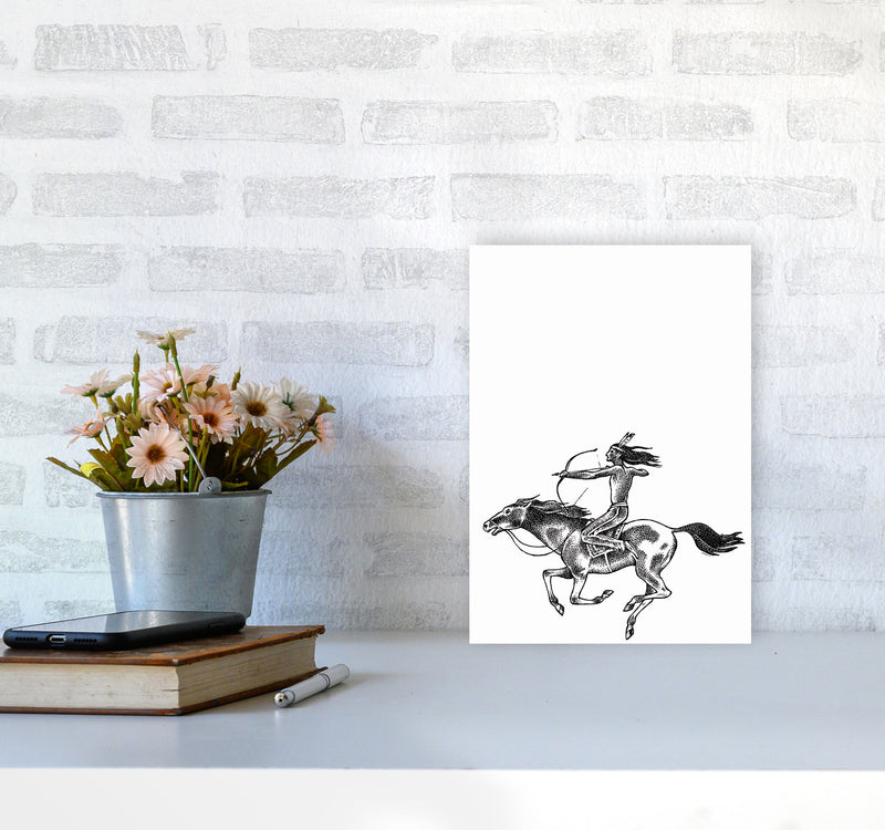Native American Indian Art Print by Jason Stanley A4 Black Frame