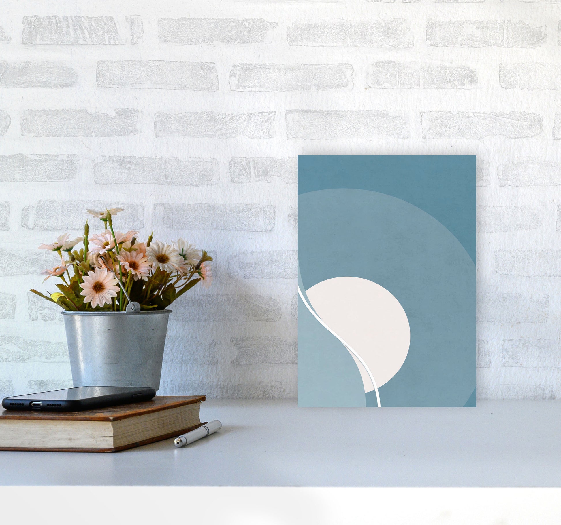 Retro Moon Landscape Art Print by Jason Stanley A4 Black Frame