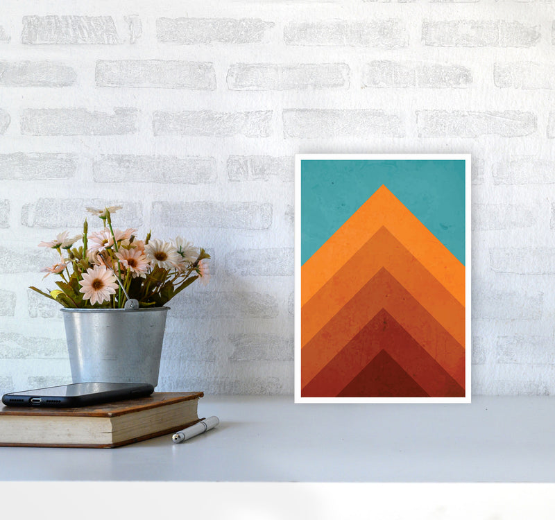 Orange Peak Mountain Art Print by Jason Stanley A4 Black Frame