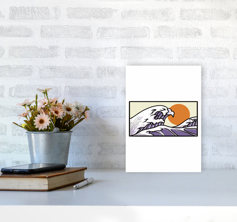 Japanese Wave Vibes Art Print by Jason Stanley A4 Black Frame
