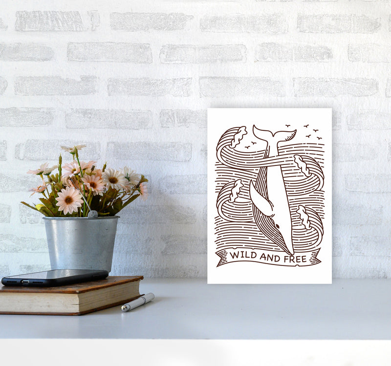 Wild And Free Whale Art Print by Jason Stanley A4 Black Frame