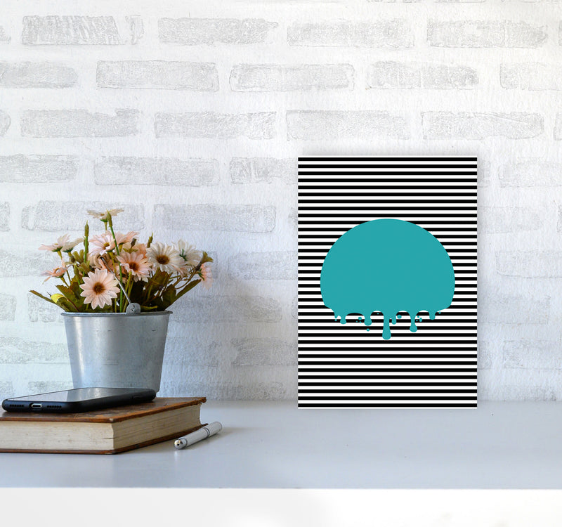 The Melting Moon Art Print by Jason Stanley A4 Black Frame