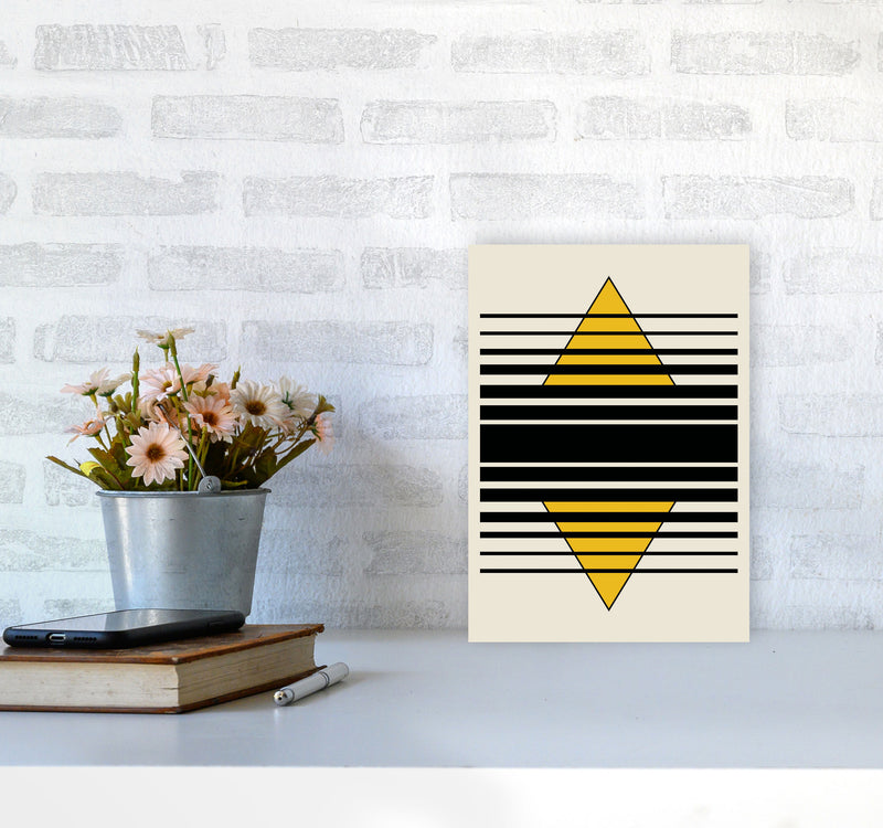 Geometric Pyramid Art Print by Jason Stanley A4 Black Frame