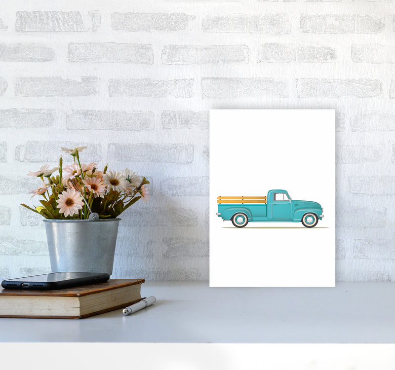 Old Trusty Pickup Art Print by Jason Stanley A4 Black Frame