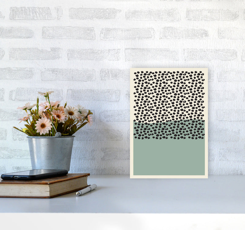 Green Midcentury Art Print by Jason Stanley A4 Black Frame