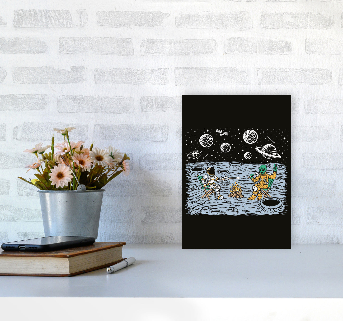 Space Camp Vibes Art Print by Jason Stanley A4 Black Frame