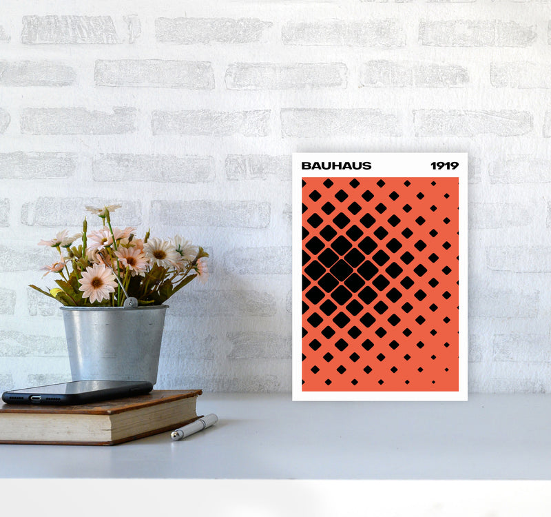 Bauhaus 1919 Red Art Print by Jason Stanley A4 Black Frame