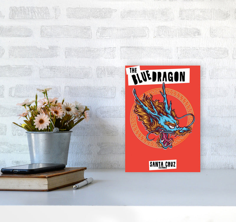 The Blue Dragon Art Print by Jason Stanley A4 Black Frame