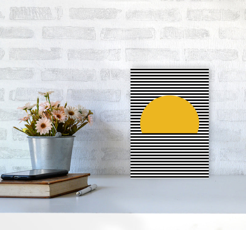 Sunset Line Art Art Print by Jason Stanley A4 Black Frame