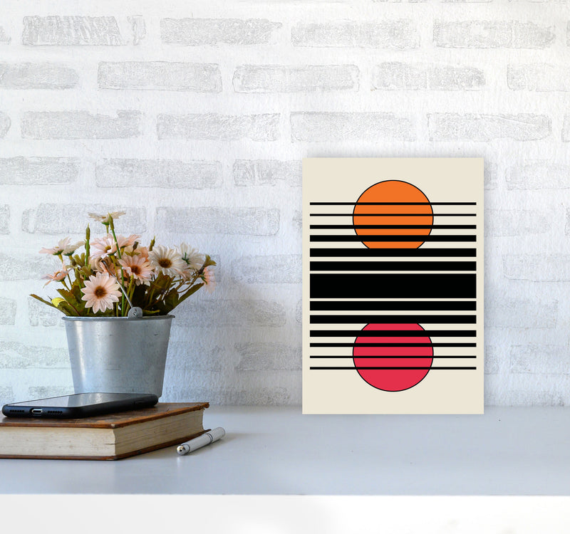 Geometric Suns Art Print by Jason Stanley A4 Black Frame