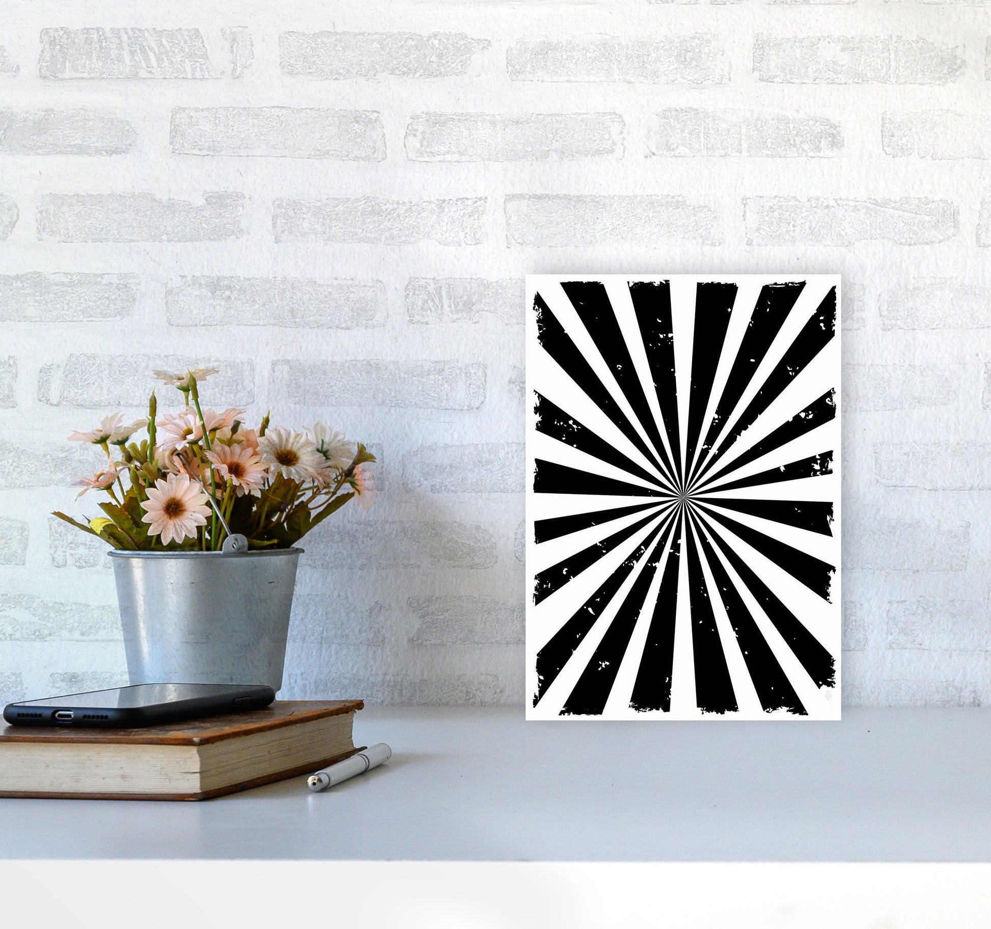 Black Sun Rays Art Print by Jason Stanley A4 Black Frame