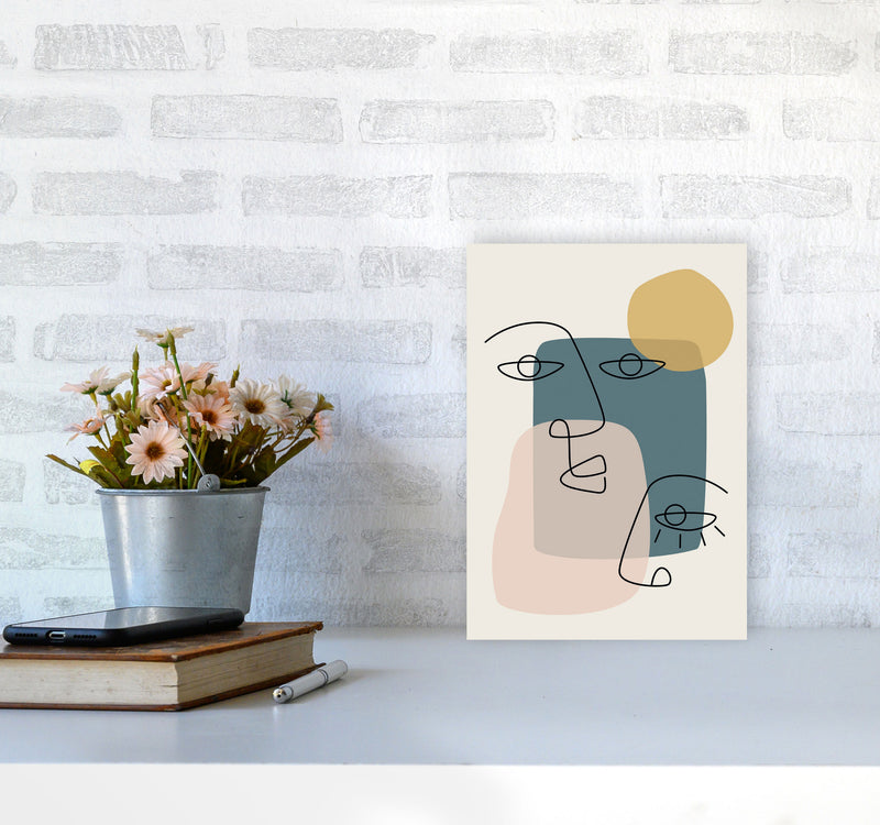 Abstract Faces Art Print by Jason Stanley A4 Black Frame
