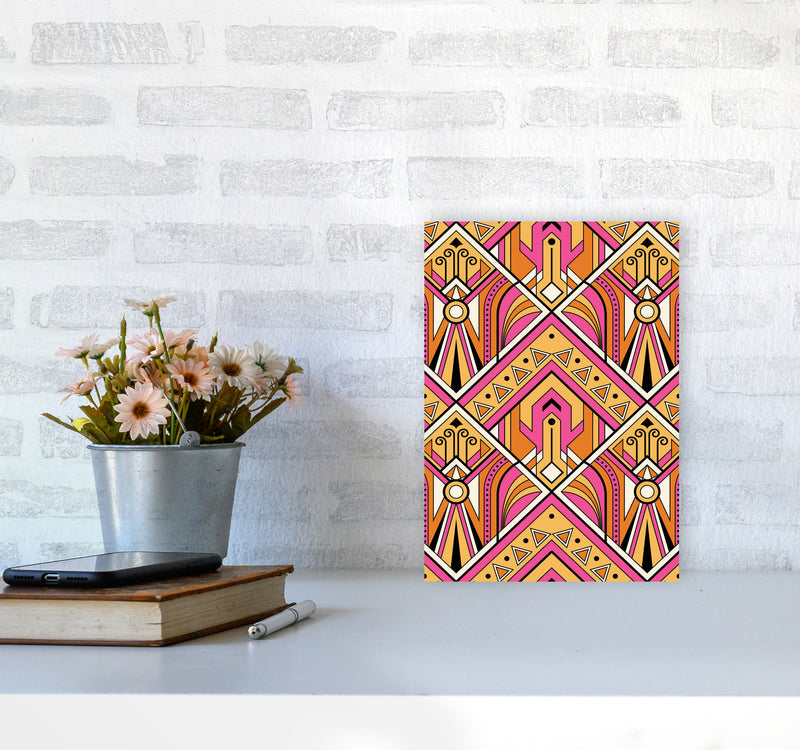 Pink Patterns Art Print by Jason Stanley A4 Black Frame