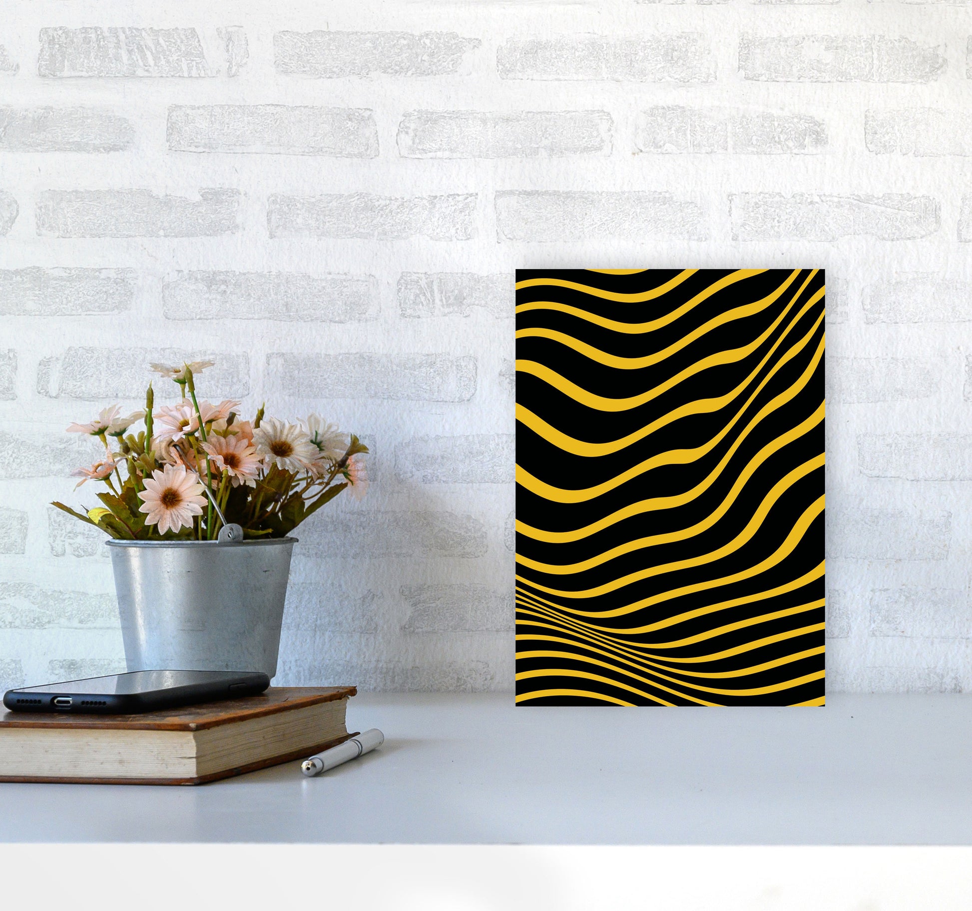 Yellow Vibes Art Print by Jason Stanley A4 Black Frame