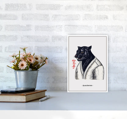 Black Panther Art Print by Jason Stanley A4 Black Frame