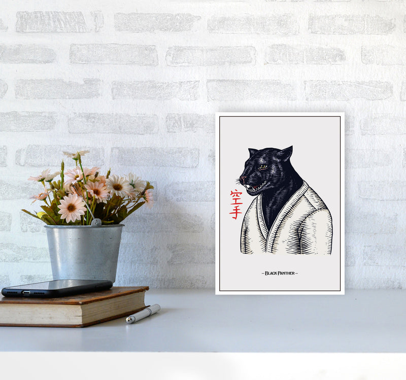 Black Panther Art Print by Jason Stanley A4 Black Frame