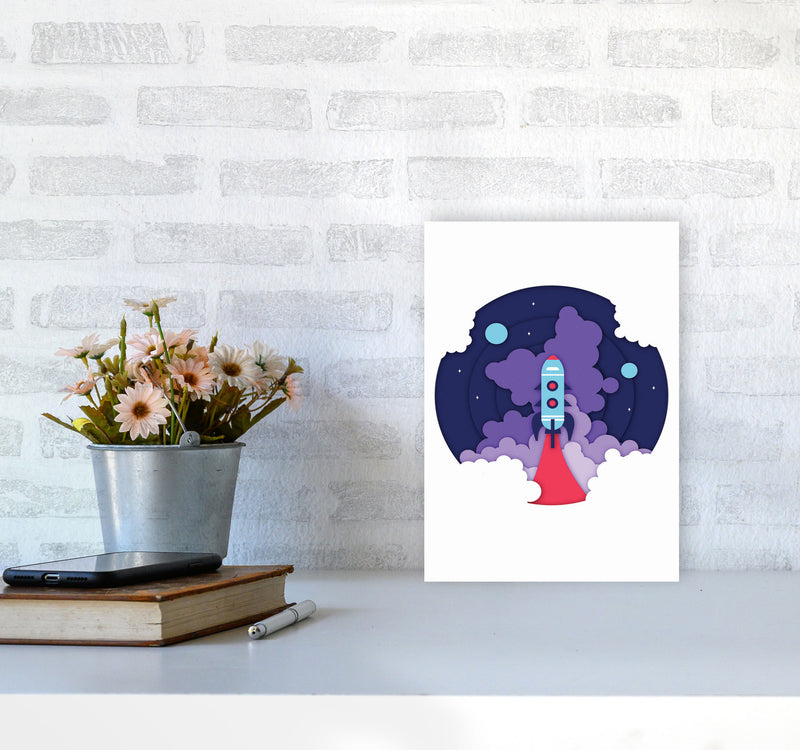 To The Moon Art Print by Jason Stanley A4 Black Frame