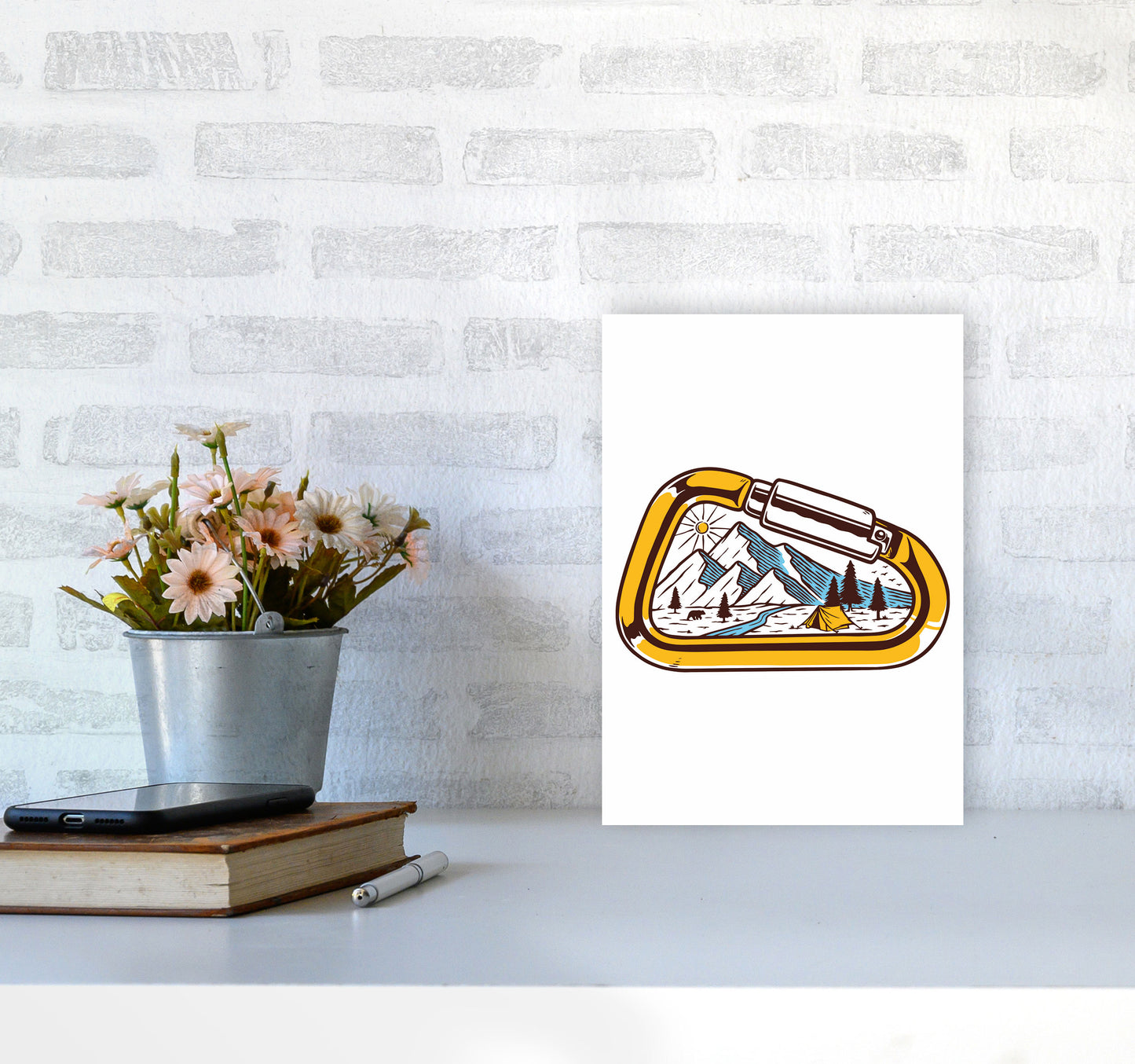 Caribiner Art Print by Jason Stanley A4 Black Frame